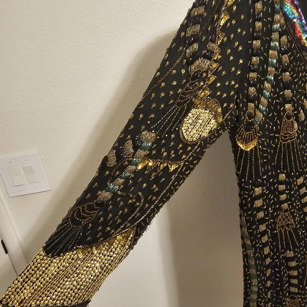 Vibrant Beaded Long Sleeve Dress - Picture 2 of 11
